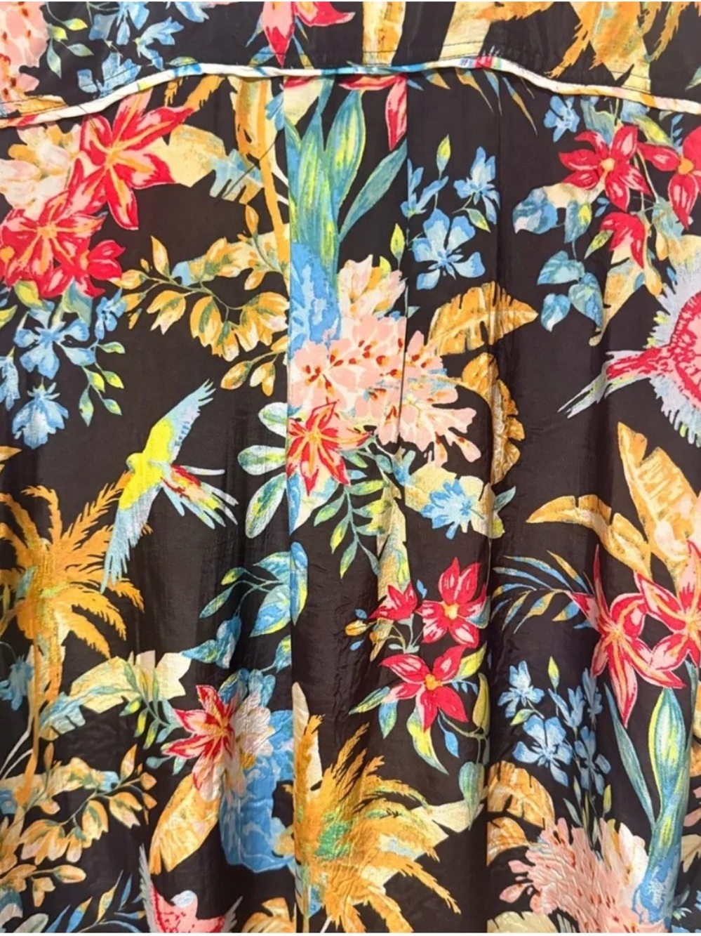 ELAN- Black Floral/Tropical Two-Piece Shirt & Shorts Set - Picture 9 of 10